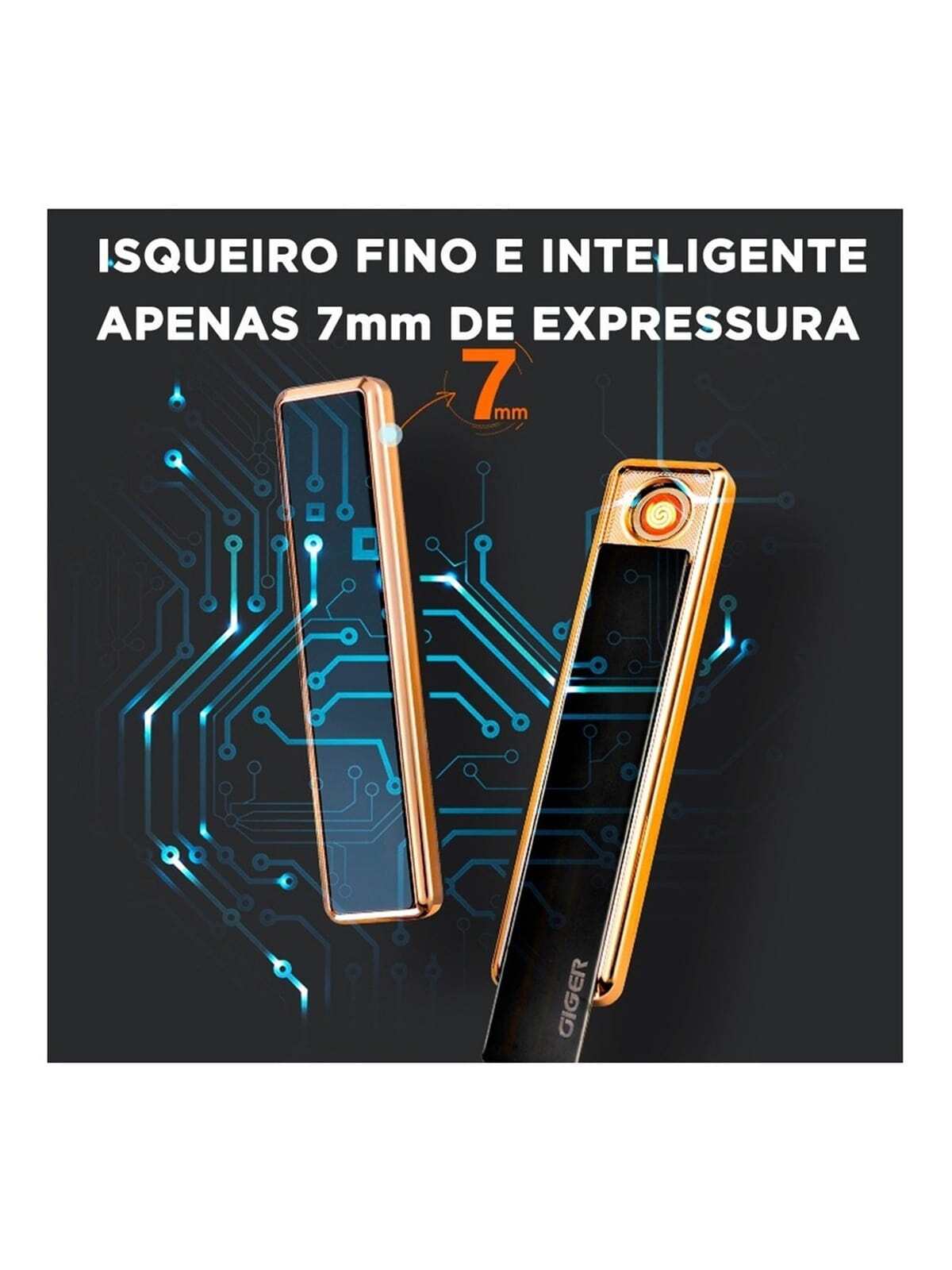 Isqueiro Fino Eletrico Usb