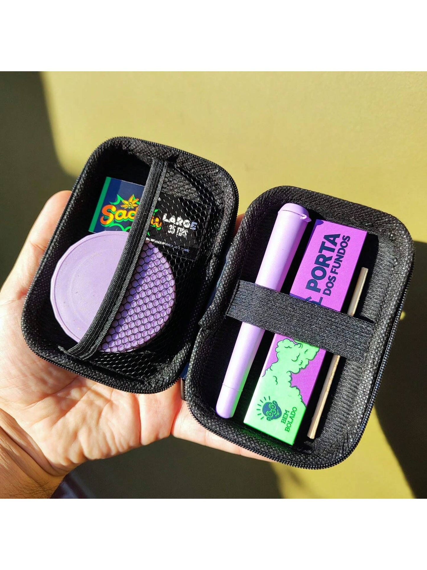 Kit Rosa com Dichavador Moco Case Seda Piteira Moco