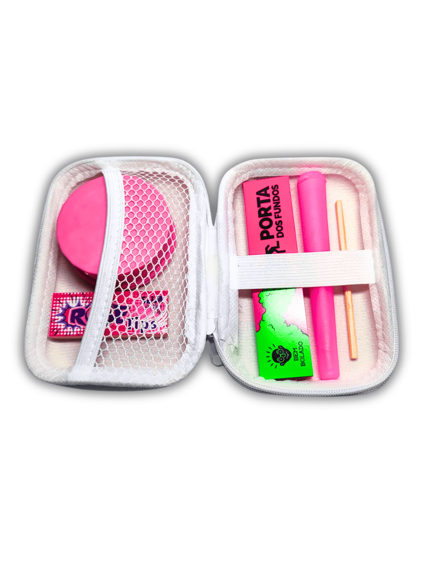 Kit Rosa com Dichavador Moco Case Seda Piteira Moco