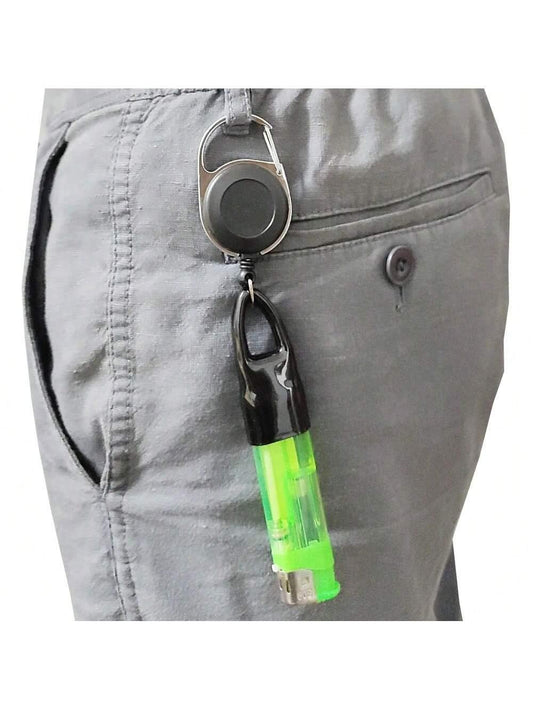 Chaveiro Porta Isqueiro Retrátil Anti Rato para isqueiros Bic e similares