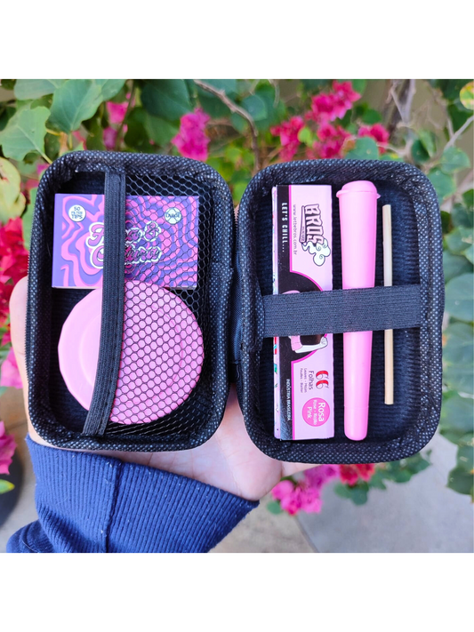 Kit Rosa com Dichavador Moco Case Seda Piteira Moco