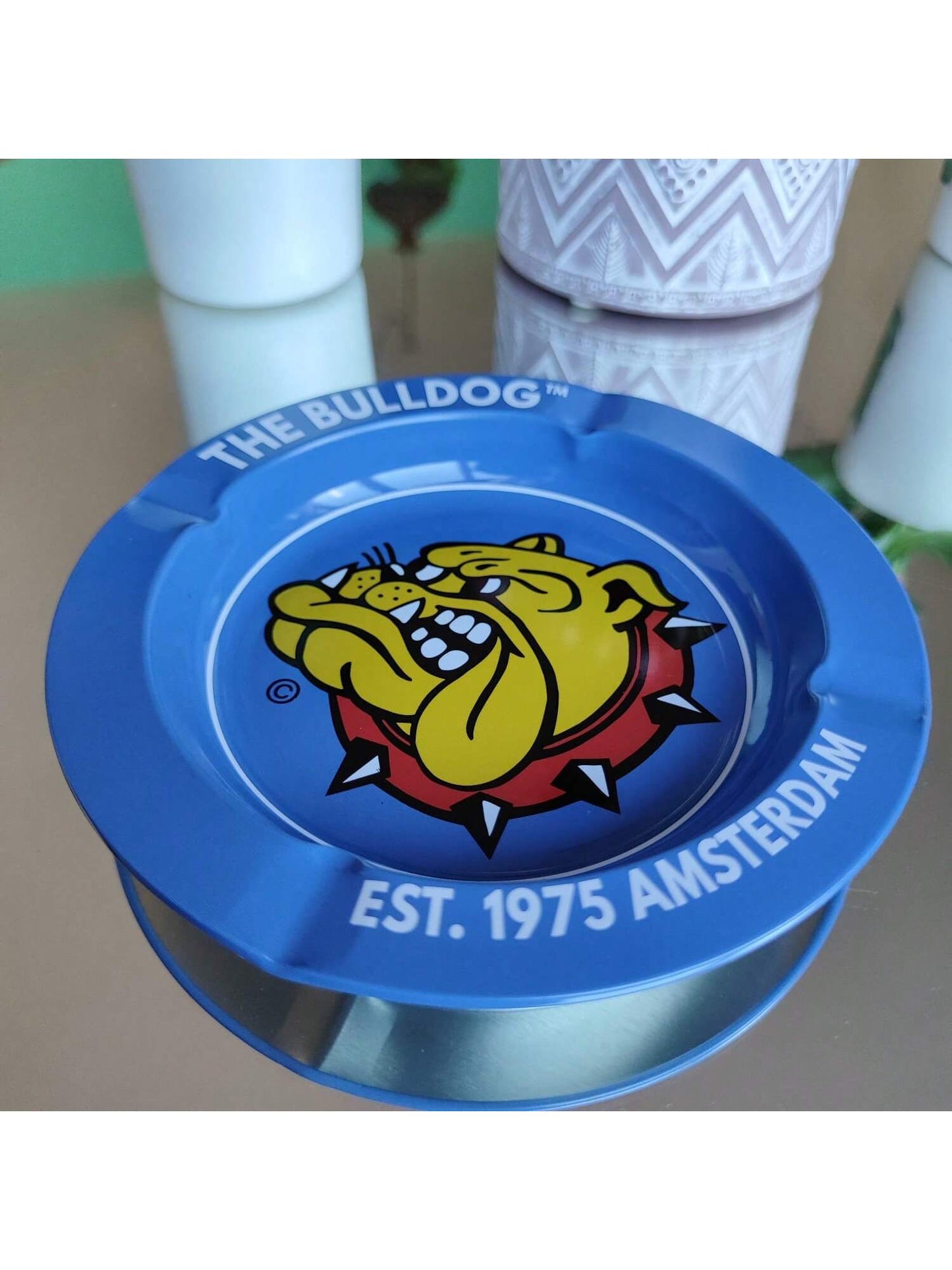 Cinzeiro de Metal The Bulldog Amsterdam Original De Mesa Colecionador