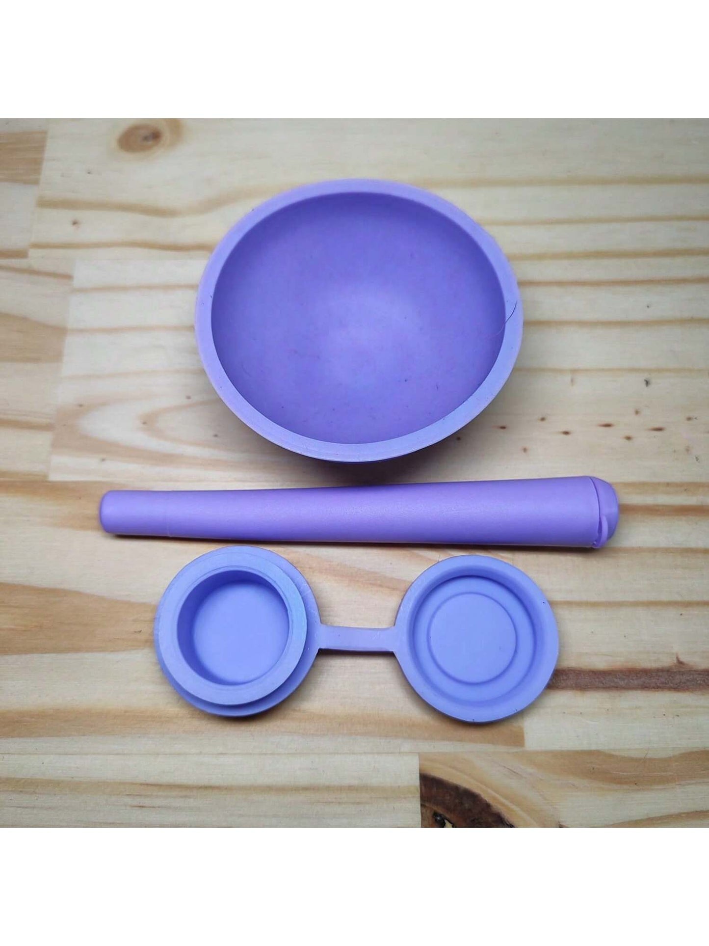 Porta Cigarro Moco Tubinho Rosa Kit Com Cuia De Silicone e Slick Container de Silicone