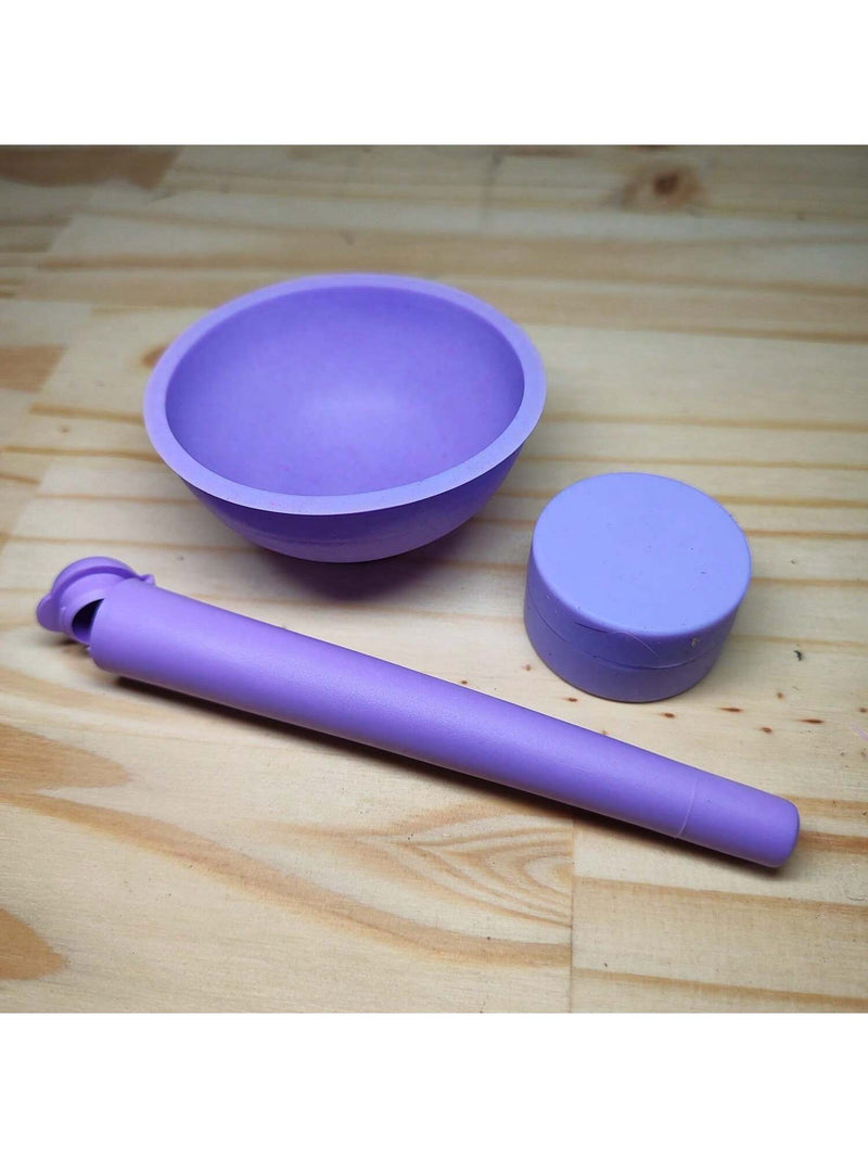Porta Cigarro Moco Tubinho Rosa Kit Com Cuia De Silicone e Slick Container de Silicone