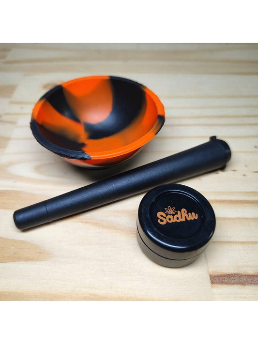 Porta Cigarro Moco Tubinho Rosa Kit Com Cuia De Silicone e Slick Container de Silicone