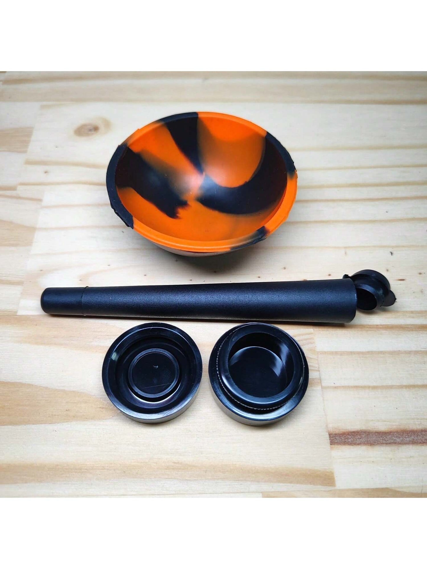 Porta Cigarro Moco Tubinho Rosa Kit Com Cuia De Silicone e Slick Container de Silicone