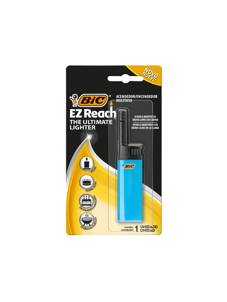 Novo Acendedor De Fogão Bic Multiuso Ez Reach Colorido
