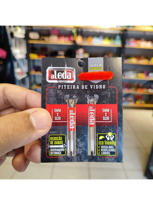 Pack com 2 Piteiras de Vidro Aleda com Limpador