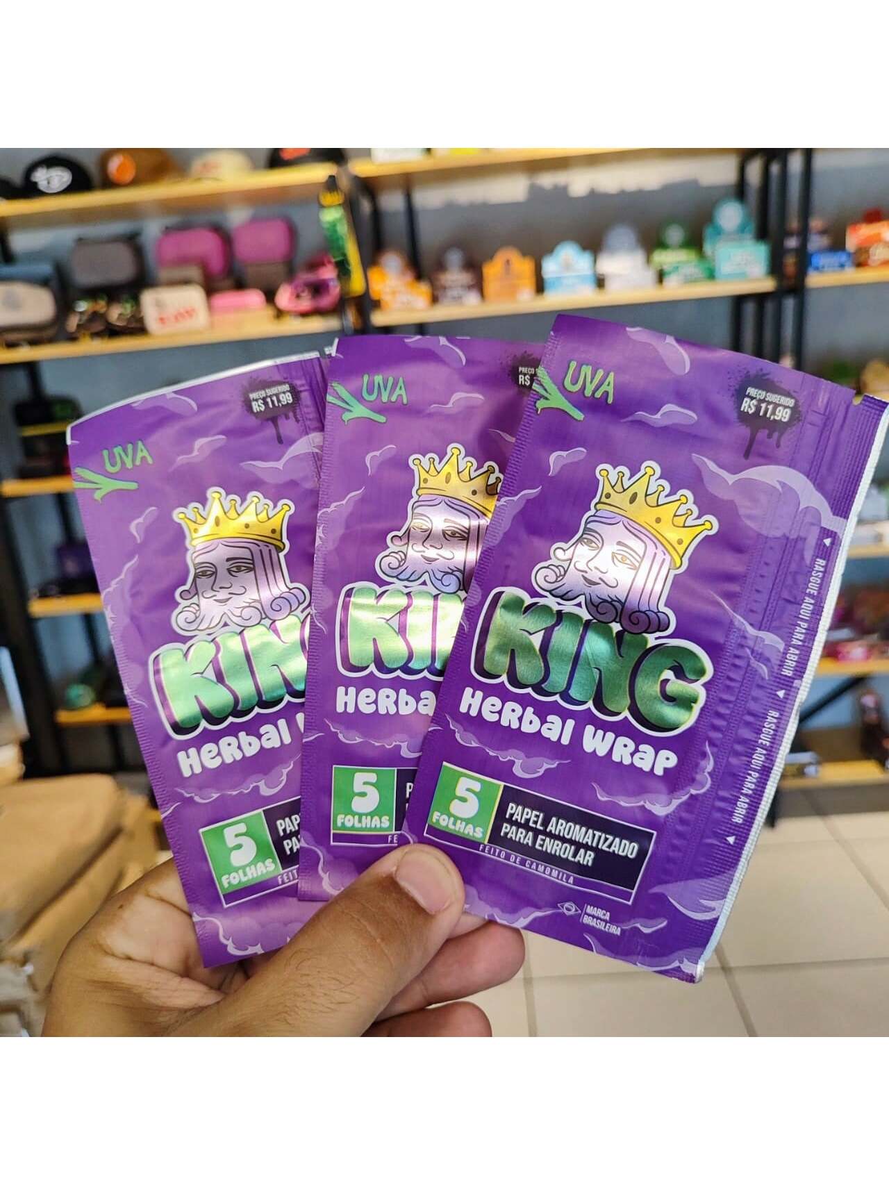 Papel Para Cigarro KingBlunt Edição Nova Kit com 3 Packs de 5 Folhas Cada
