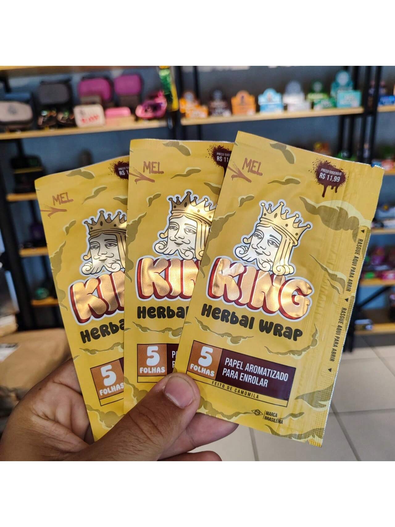 Papel Para Cigarro KingBlunt Edição Nova Kit com 3 Packs de 5 Folhas Cada