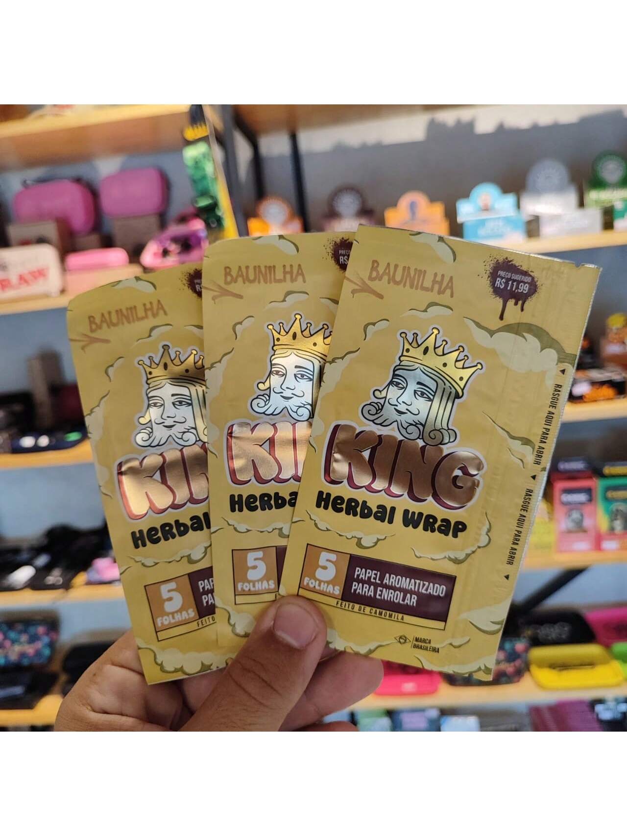 Papel Para Cigarro KingBlunt Edição Nova Kit com 3 Packs de 5 Folhas Cada