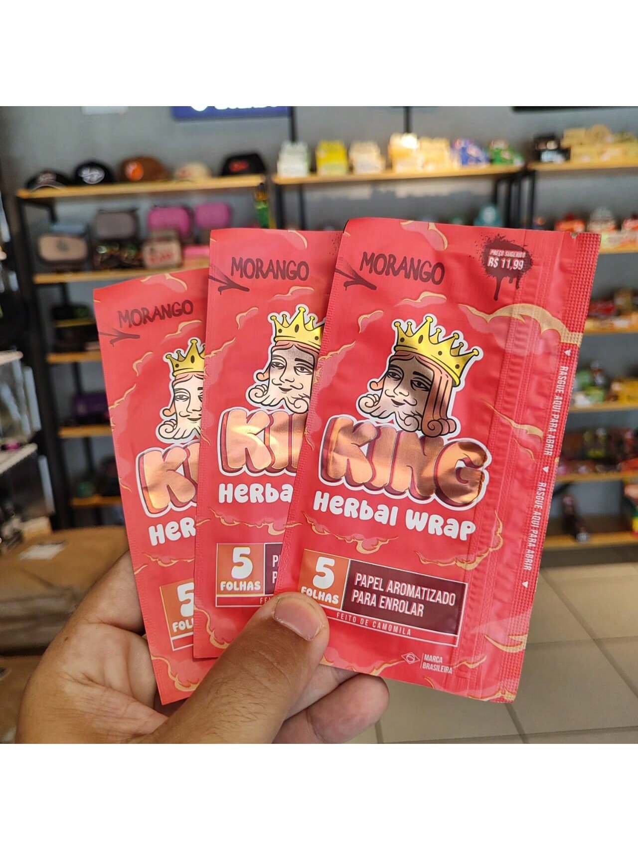 Papel Para Cigarro KingBlunt Edição Nova Kit com 3 Packs de 5 Folhas Cada