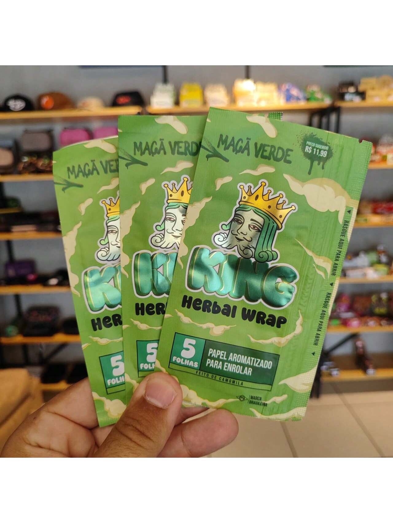 Papel Para Cigarro KingBlunt Edição Nova Kit com 3 Packs de 5 Folhas Cada